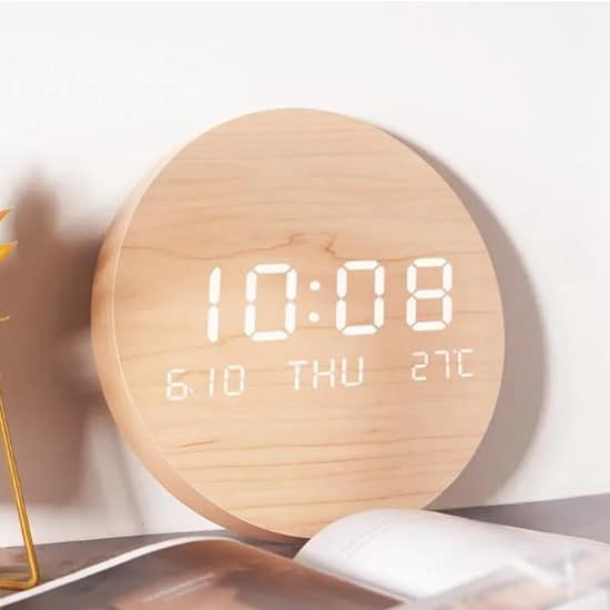 Horloge digitale murale ronde en bois 2022 10 24 072635