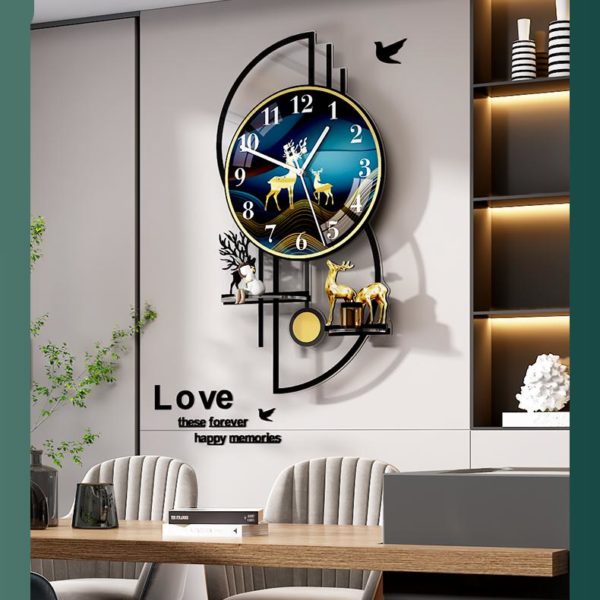 Horloge murale design avec étagère 420 5e201f
