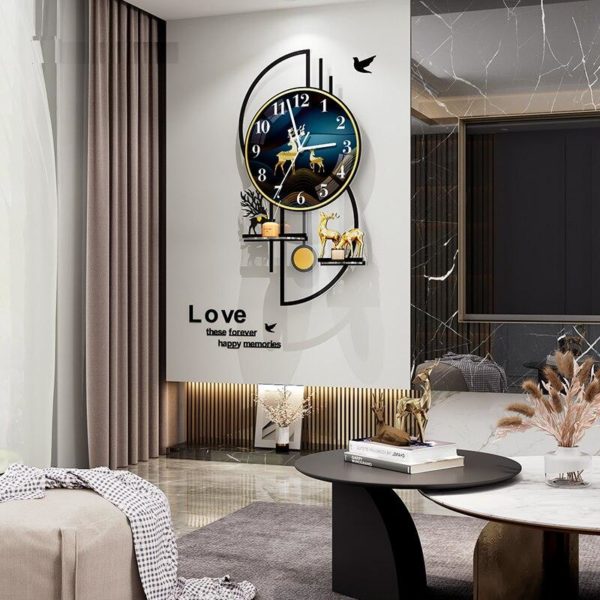 Horloge murale design avec étagère 420 f27404