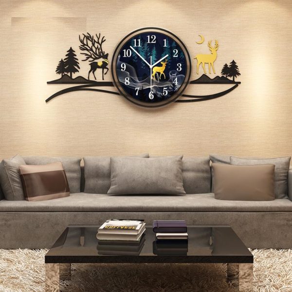 Horloge murale design décorative cerfs 618 30307d