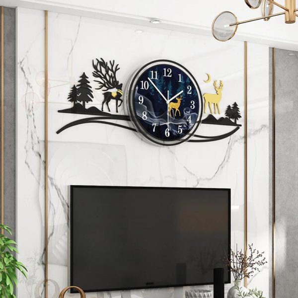 Horloge murale design décorative cerfs 618 d37a10