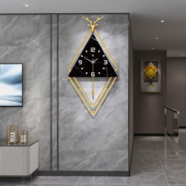 Horloge murale design de luxe avec tête de cerf Horloge murale de luxe avec t te de cerf style nordique minimaliste d coration artistique mode