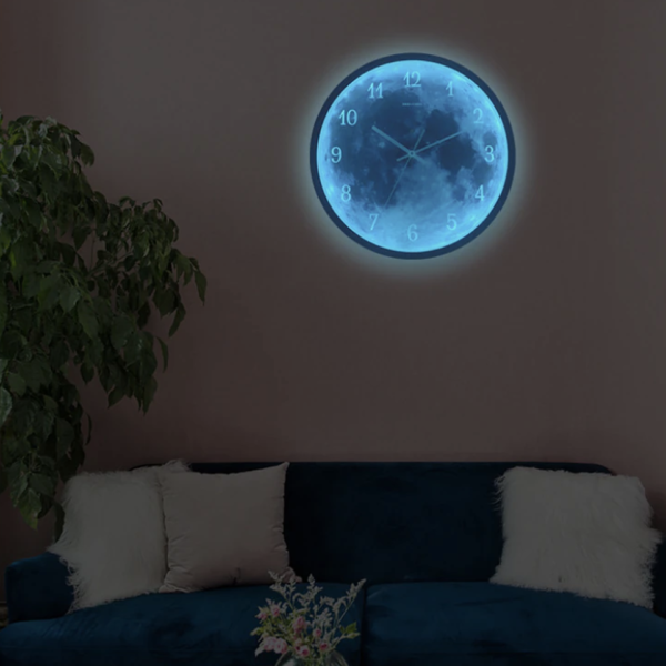 Horloge murale lumineuse lune hln