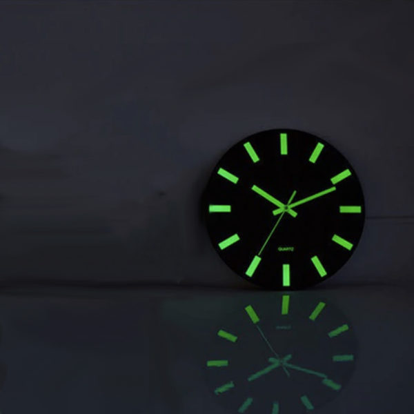 Horloge murale en bois lumineuse fluorescente sans chiffres hmscf