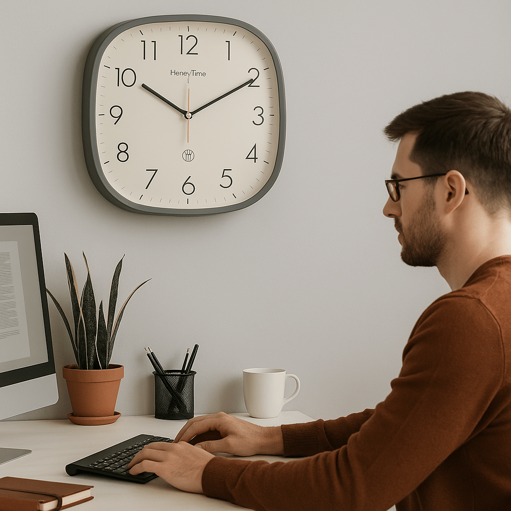 Horloge Murale Industrielle Vintage Carrée – Image 2