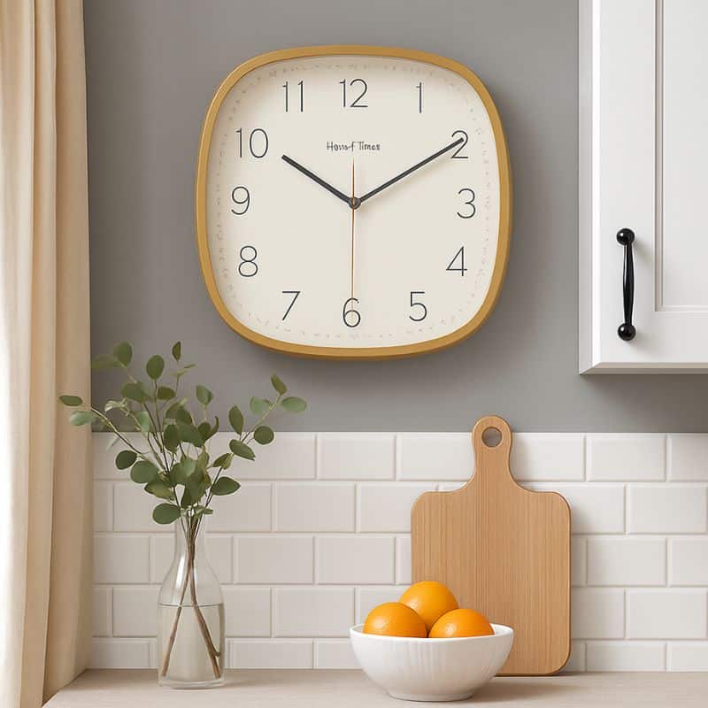 horloge_murale_industrielle_vintage_carrée_jaune_cuisine