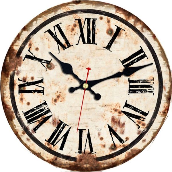 Horloge murale rétro en bois effet vielli 1329 872c3e