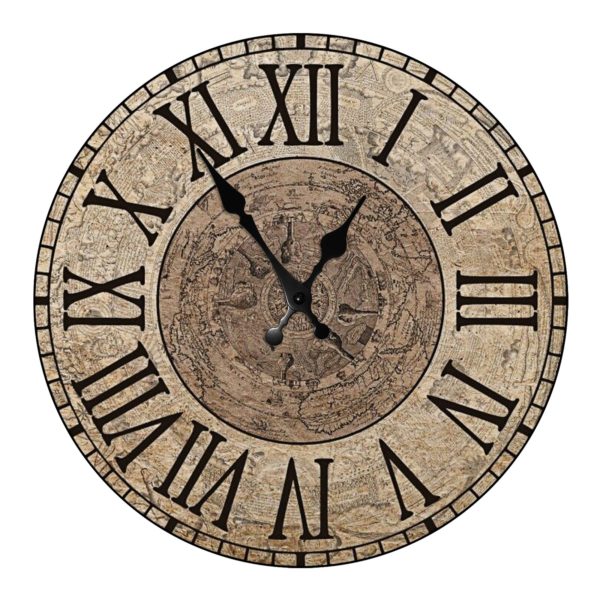 Horloge murale rétro en bois effet liège à chiffres romains 1559 ccd6c0