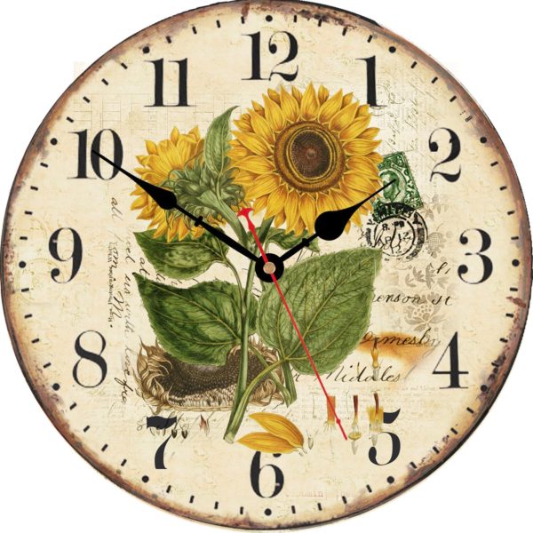 Horloge murale rétro tournesol 1596 9a3ba6