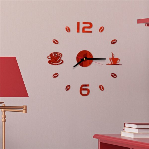 Horloge sans cadre design café 2544 71ef4b