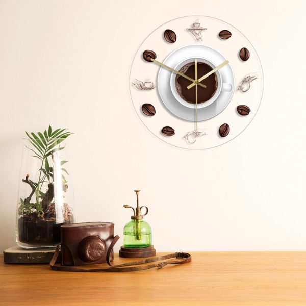 Horloge murale en acrylique grains de café 2850 2fe5e2