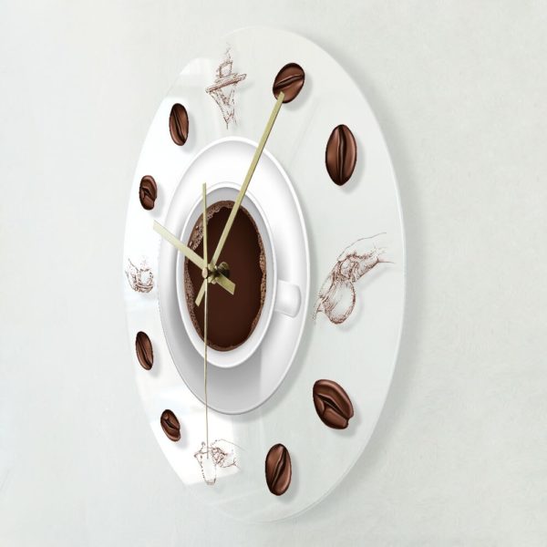 Horloge murale en acrylique grains de café 2850 63b389