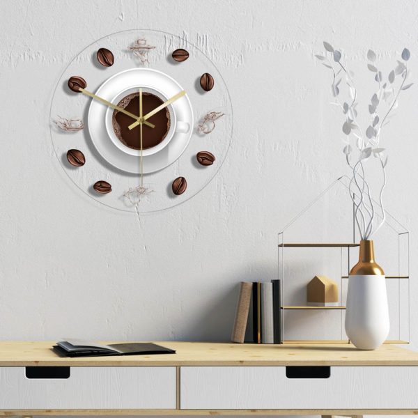 Horloge murale en acrylique grains de café 2850 bc40b7