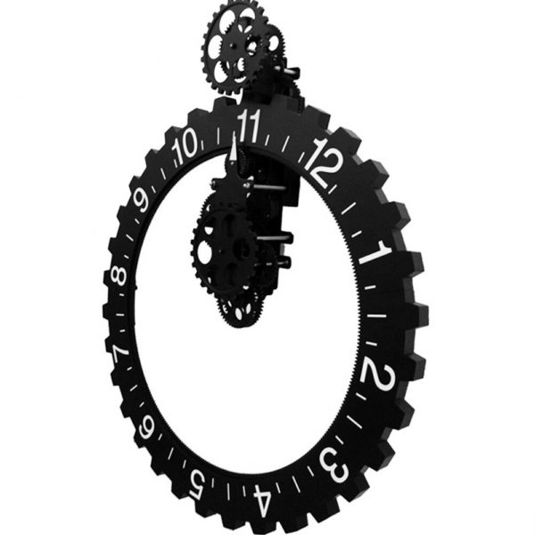 Horloge murale à engrenages et quartz noir 2935 8cf1e1