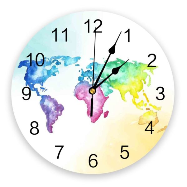 Horloge murale mappemonde acrylique 3225 816297