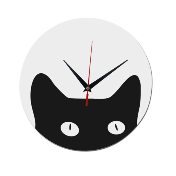 Horloge murale tête de chat noir 3436 203ad0
