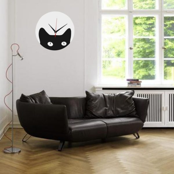 Horloge murale tête de chat noir 3436 587231