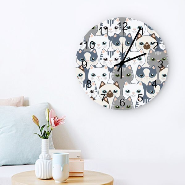 Horloge murale chats kawaii 3692 98f9a5