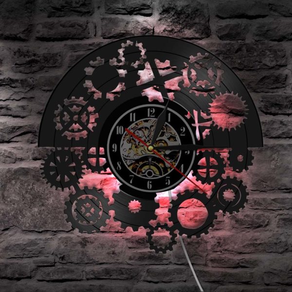 Horloge murale en vinyle à engrenages 3900 52ac1e