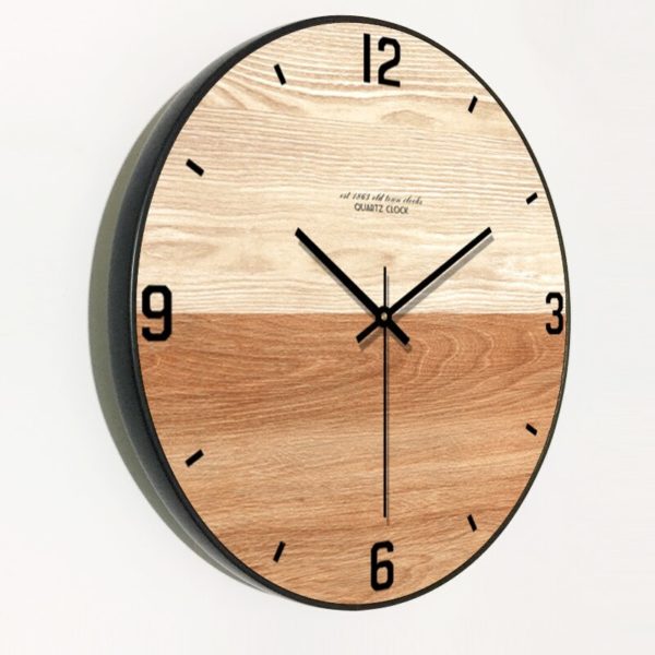 Horloge en bois scandinave bicolore 4172 ebf513