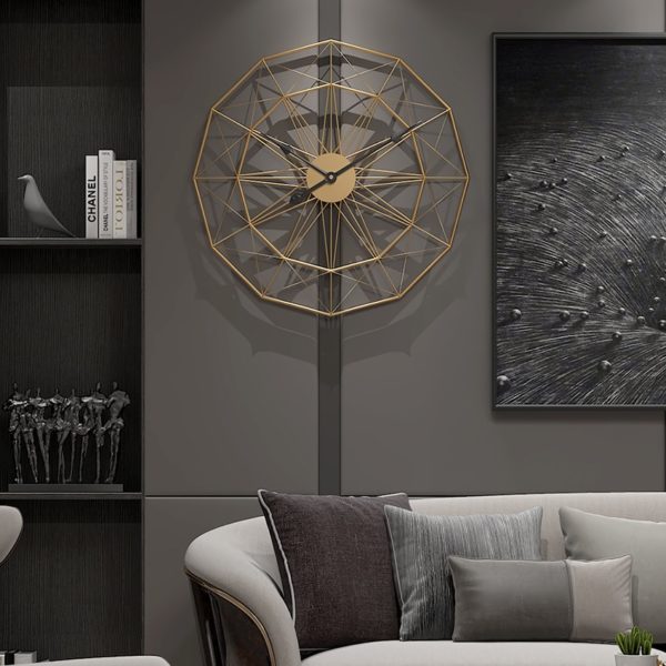 Horloge murale en métal or design minimaliste 4249 b11b37
