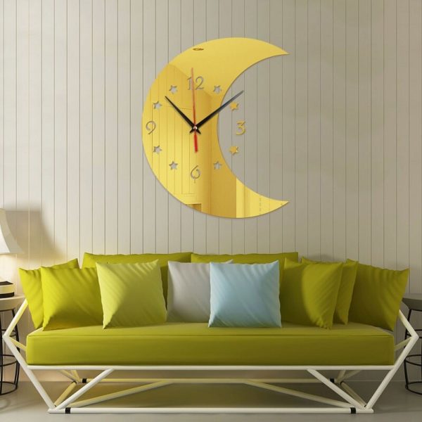 Horloge murale lune doré 4293 904d75