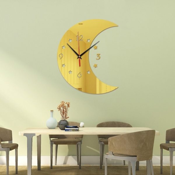 Horloge murale lune doré 4293 c57e79
