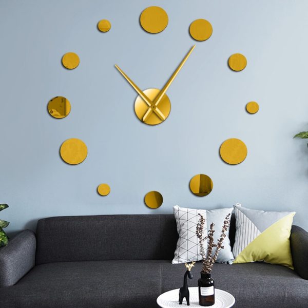 Grande horloge murale autocollante points dorés 4305 57e30b
