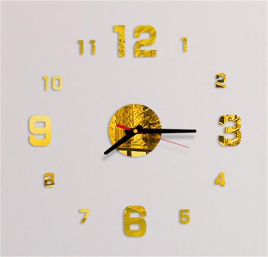 Horloge murale stikers doré 4396 3bde63