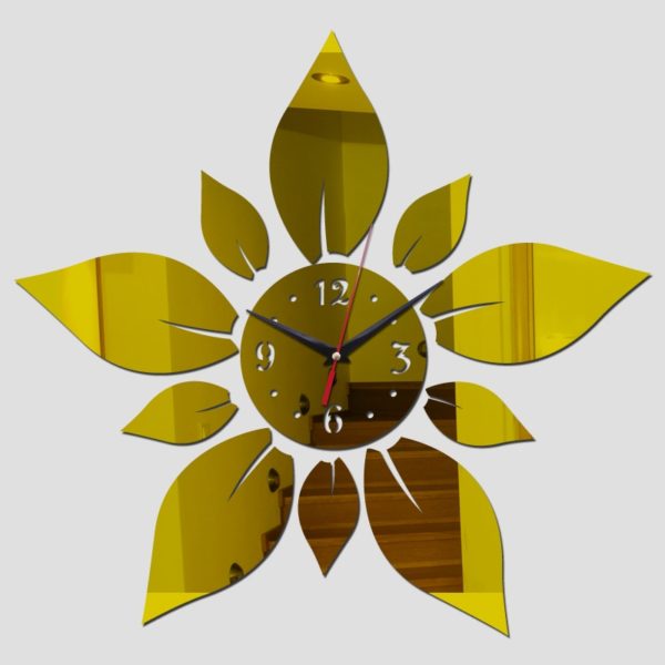 Horloge murale miroir fleur 5947 decb89