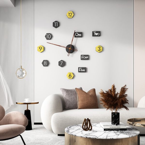 Grande horloge stickers murale à pile 6448 e3c589