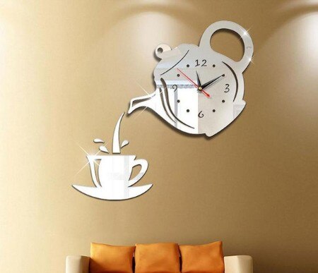 Horloge murale stickers 3D en acrylique 6469 6812e3