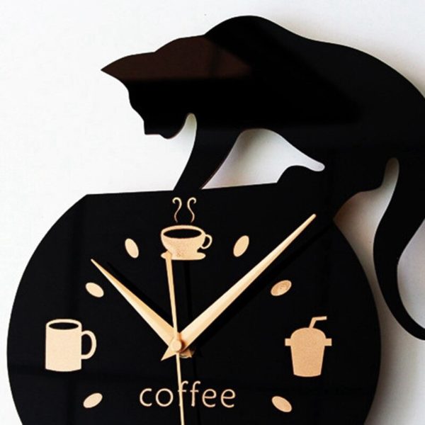 Horloge murale chat et tasse de café 7030 402337