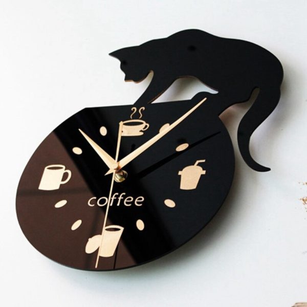 Horloge murale chat et tasse de café 7030 582f23