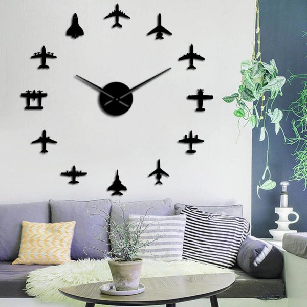Horloge murale aviation 3D en acrylique 7296 47d418