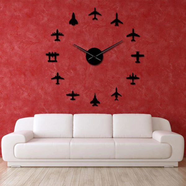 Horloge murale aviation 3D en acrylique 7296 cab9dd