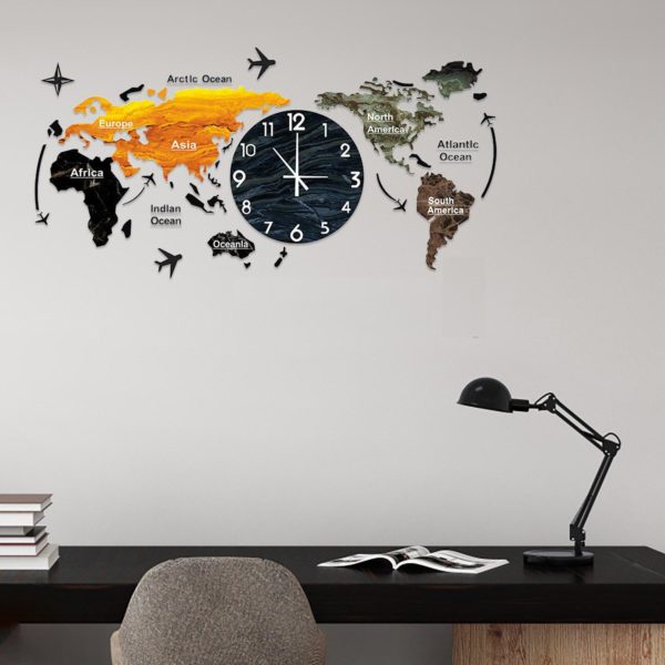Horloge murale aviation mappemonde décoration artistique rétro 8131 3f702b