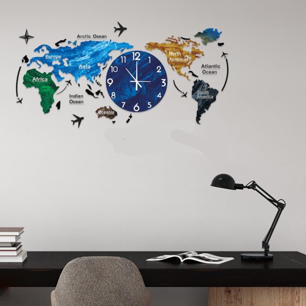 Horloge murale aviation mappemonde décoration artistique rétro 8131 691be0