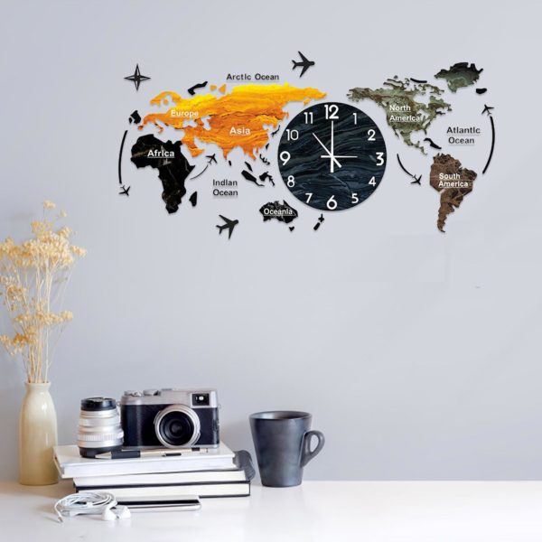 Horloge murale aviation mappemonde décoration artistique rétro 8131 816815