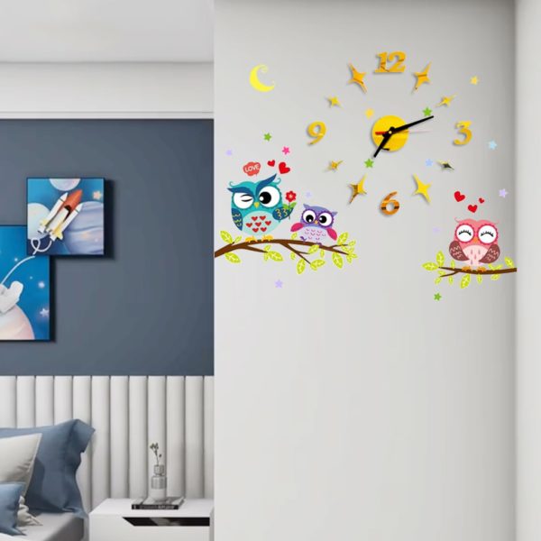 Grande horloge murale stickers pour enfant 8420 81db34