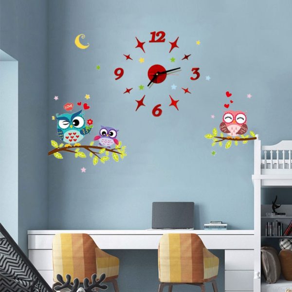 Grande horloge murale stickers pour enfant 8420 d7e31d