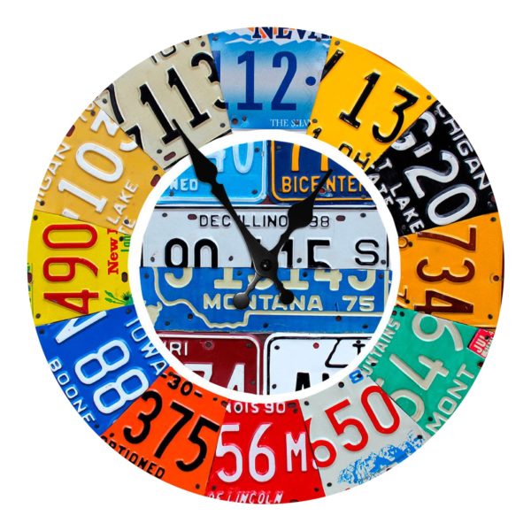 Horloge murale rétro plaque d'immatriculation 8537 9fe6ee