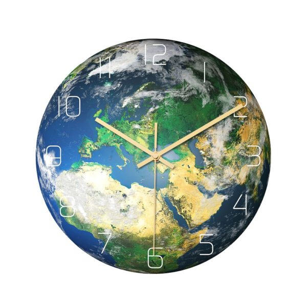 Horloge murale mappemonde vu du ciel fluorescente 8598 f268e0