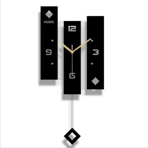 Horloge murale à pendule créative en acrylique noir 11240 4iz7fa