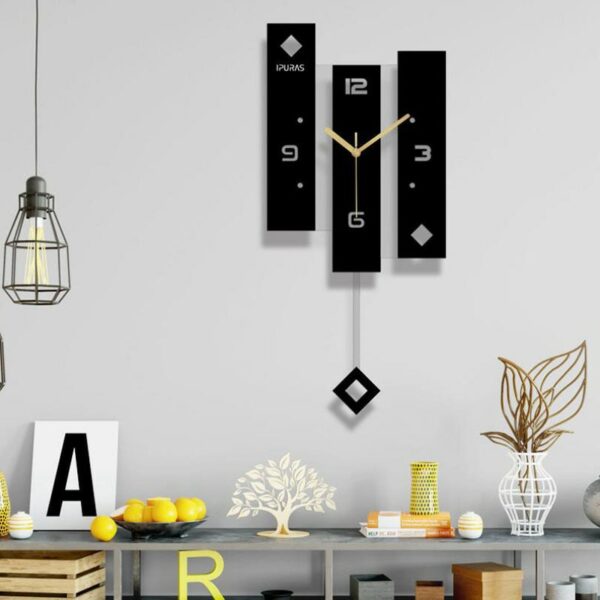 Horloge murale à pendule créative en acrylique noir 11240 7ngjzb