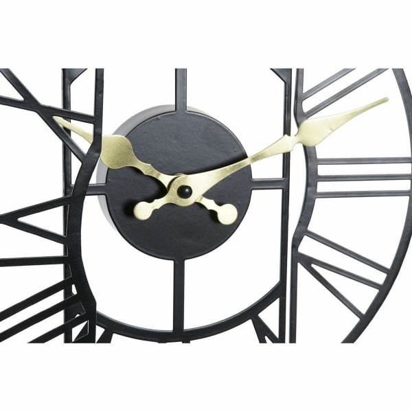 Horloge en métal style triptyque en 3 blocs avec chiffres romains horloge de table dkd home decor noir fer bois mdf 30 x 6 x 40 cm 355761 2