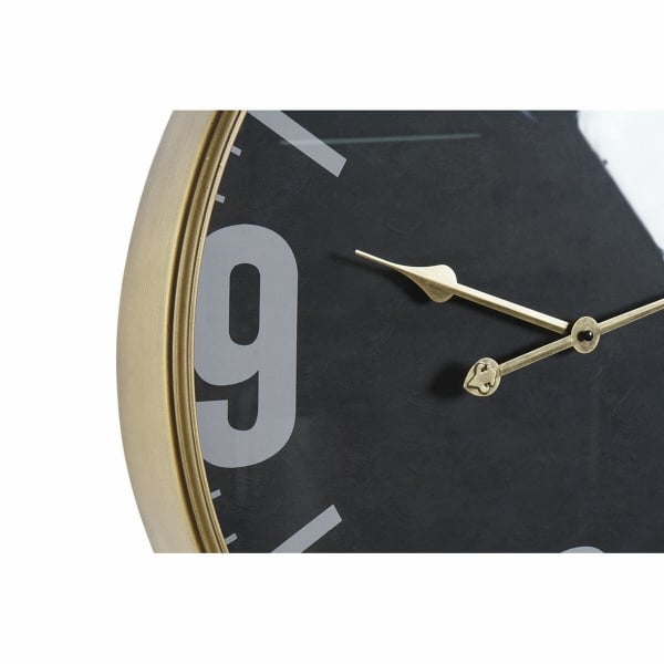 Horloge murale noire en fer vintage horloge murale dkd home decor verre noir dore fer 60 x 6 5 x 80 cm 336883 1