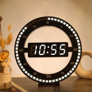 Horloge murale numérique photo réceptive circulaire