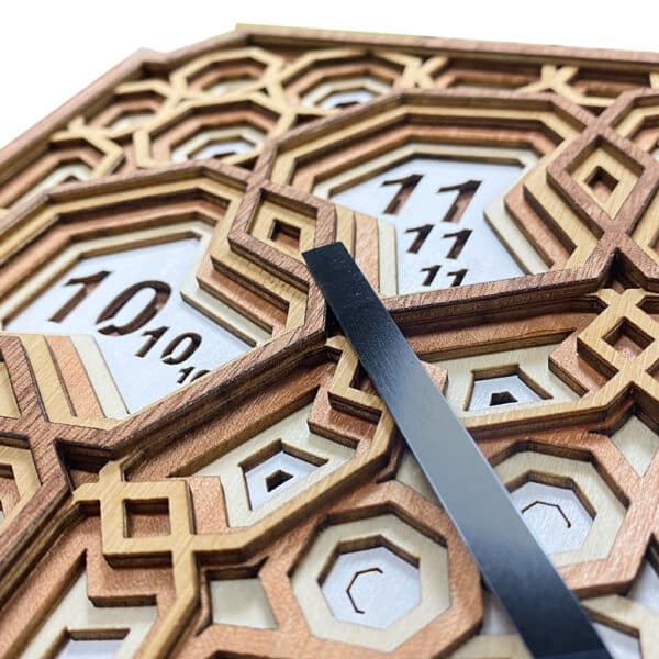 Horloge murale à mandala multicouche 3D en bois