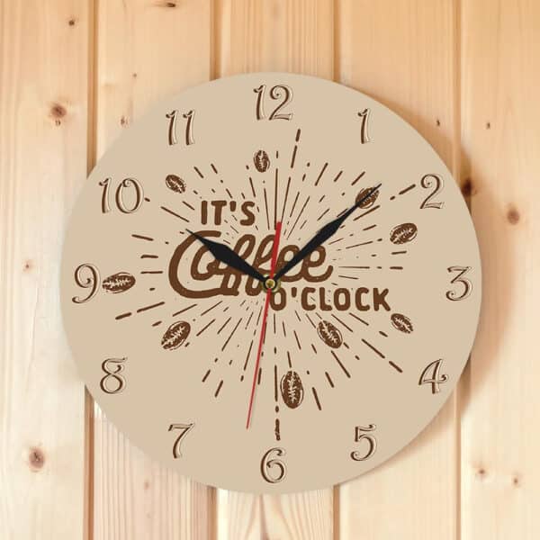 Horloge murale de cuisine en acrylique avec grains de café